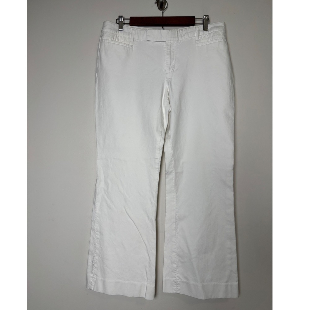 Gap Womens Modern Boot Cut Pants Size 12A Optic White Mid Rise Flare Trousers